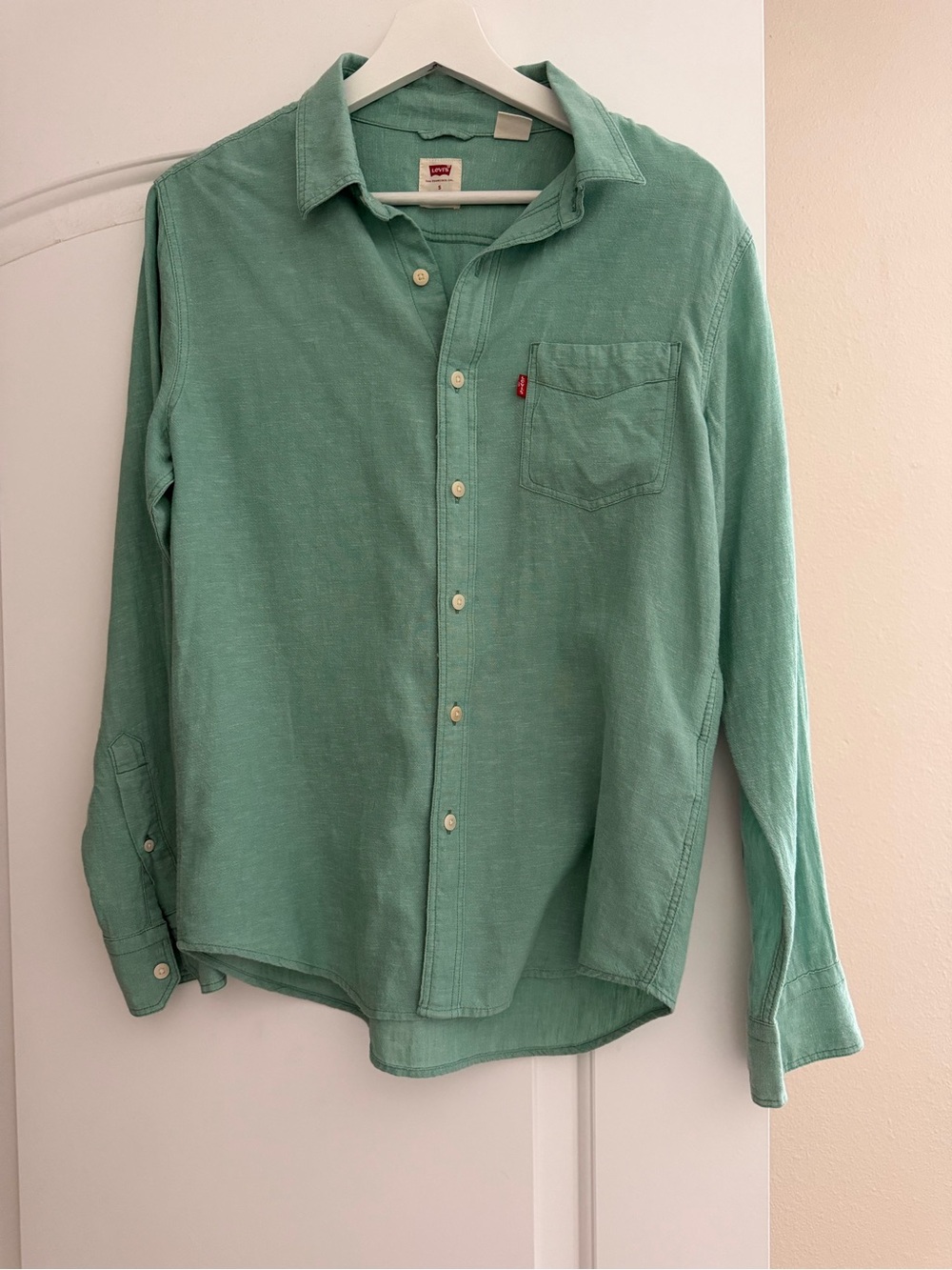 Levi's Men's Mint Green Casual Button-Down Shirt